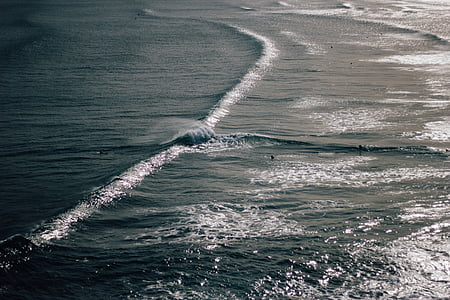 aéreo, Foto, Océano, mar, agua, ondas, naturaleza