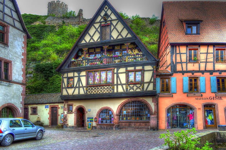 Kaysersberg, Alsace, Frankrike, truss, Fotofilter, filter, HDR