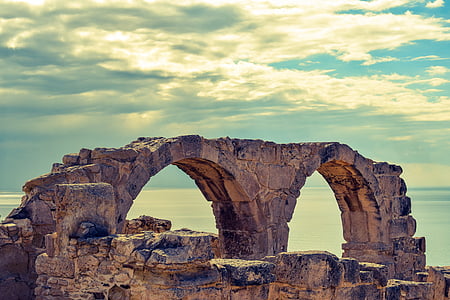 塞浦路斯, kourion, 古代, 网站, 地中海, 建筑, 希腊语