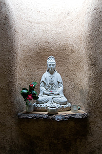 Zen, meditación, estatua de