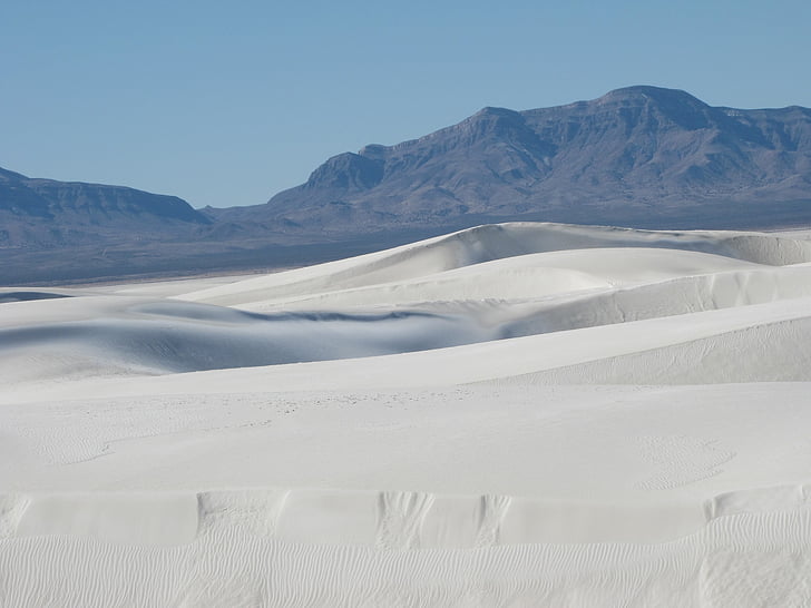 dunas de areia, Branco, cênica, paisagem, céu, colinas, tranquilo