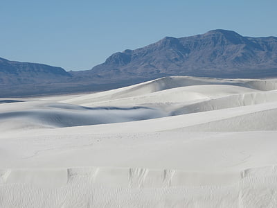 Dune di sabbia, bianco, scenico, paesaggio, cielo, colline, tranquillo