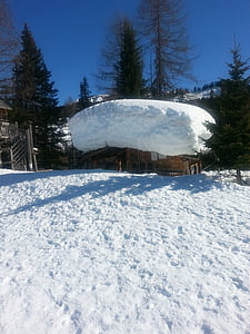 Доломітові Альпи, НД, багато снігу, Хата, дах, взимку, сніг