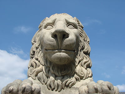 Lion, statue de, Varsovie, sculpture, Pierre, figure Pierre, Figure