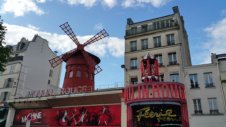 Moulin Rouge, Pariz, ruž, Moulin, Montmartre