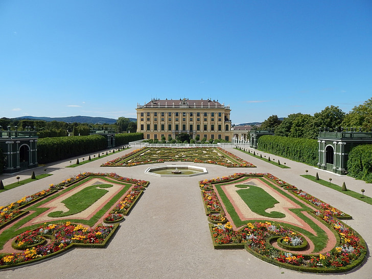 Schoenbrunn, trädgård, Wien, slott, arkitektur, berömda place, Europa