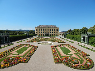Schoenbrunn, haven, Wien, Castle, arkitektur, berømte sted, Europa