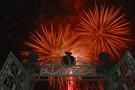fireworks, gotha, orangery, orangery gotha, celebration, night, illuminated