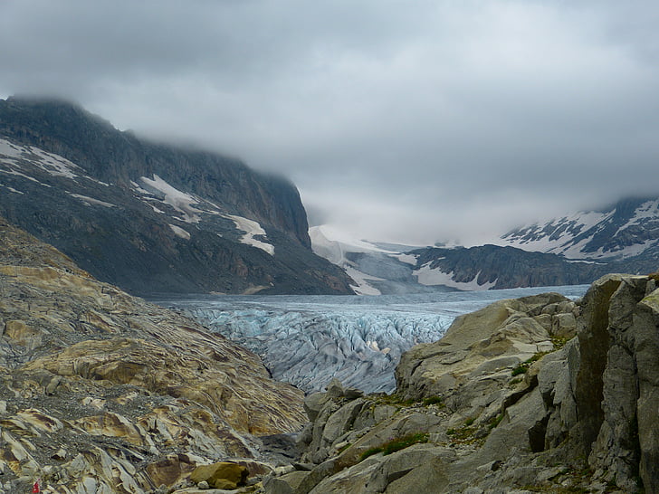 Rhone glacier, gletser, es, dingin, salju, beku, Swiss