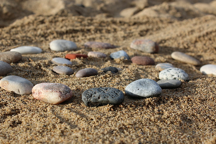 természet, sziklák, Zen, homok kövez, Costa, kövek, spirál