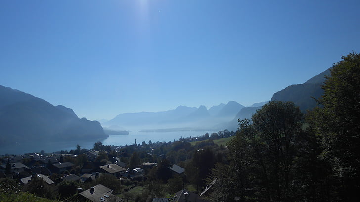 wolfgang-järven, Itävalta, Lake, vuoret, Panorama