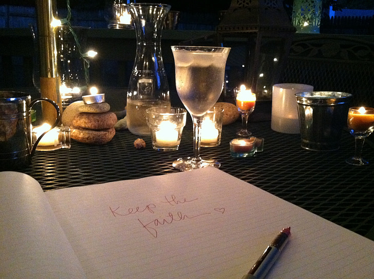 Wein, Candle-Light, Kerze, Glas, romantische, Restaurants und Bars, Glühen
