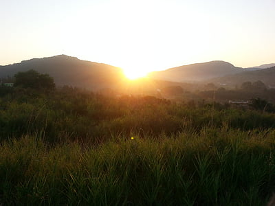 lever du soleil, montagne, Morgenrot