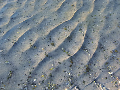 小さな波, 波のパターン, ビーチ, 砂, 水, 海