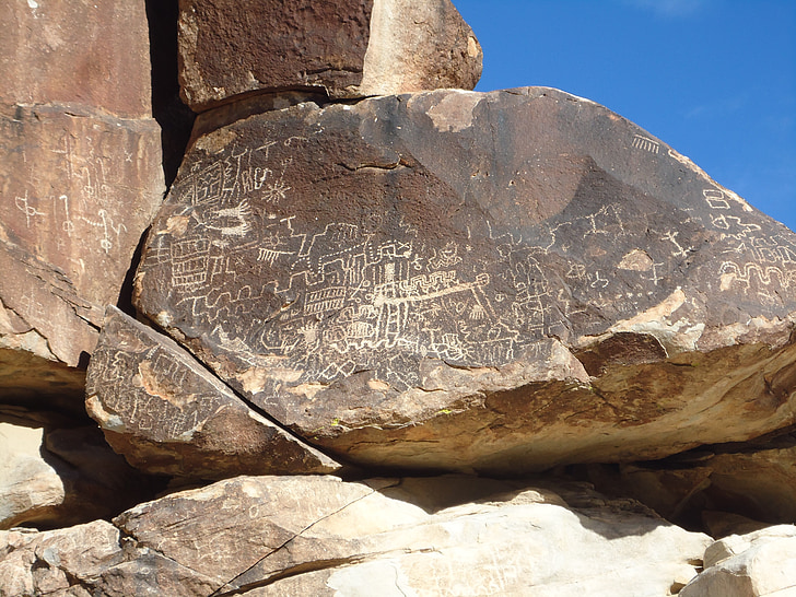 starověké, indické, skalní kresby, Laughlin, Nevada