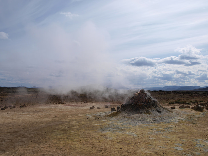 meleg források, Thermal springs, geotermikus, Izland, táj, vulkán, vulkáni