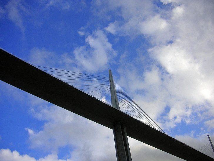 Millau-híd, span, híd, mérnöki, építési, acél, gyönyörű