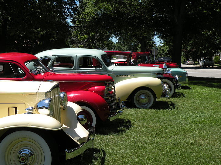 vintage, Automático, carro, clássico, carros antigos, à moda antiga, com estilo retrô