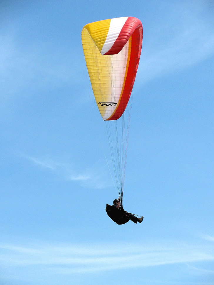 hang glider, sky, fly, flying, gliding, sports, extreme sports