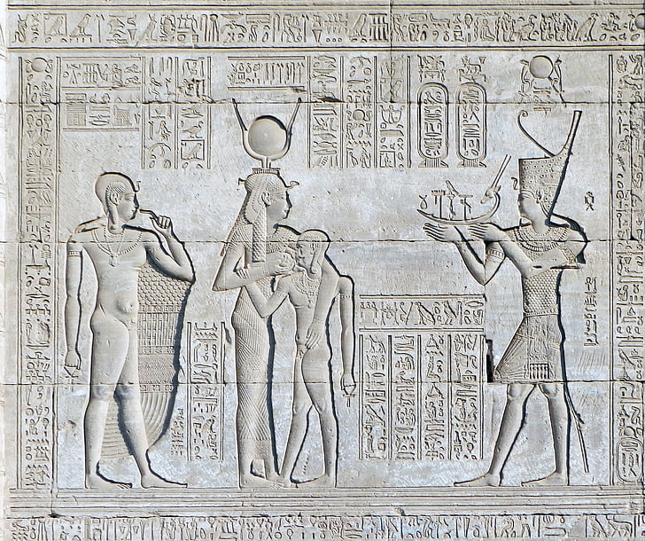 Égypte, Temple, antiquité, histoire, bas-relief, antique, sculpture