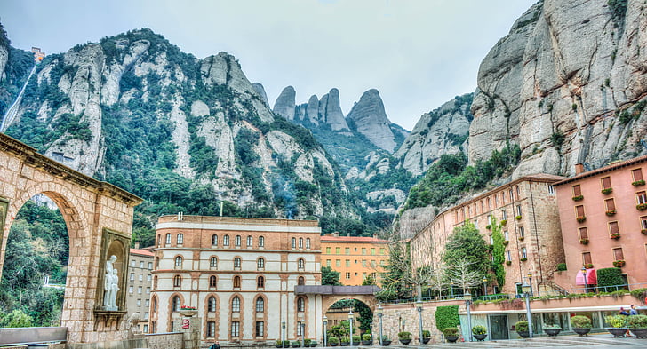 Montserrat, góry, Hiszpania, Katalonia, Barcelona, Klasztor, Turystyka