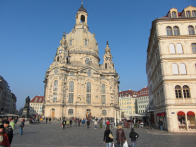 Frauenkirche, Dresden, Kirche, Architektur, Gebäude, Kuppel, Kirchturm