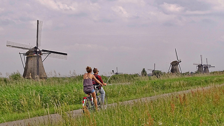 Holandsko, Kinderdijk, veterné mlyny, Holandsko, historicky