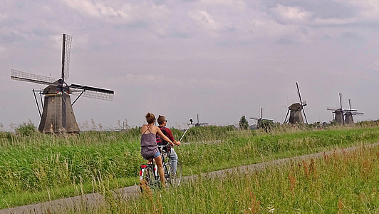 Nizozemska, Kinderdijk, vetrnice, Nizozemska, zgodovinsko