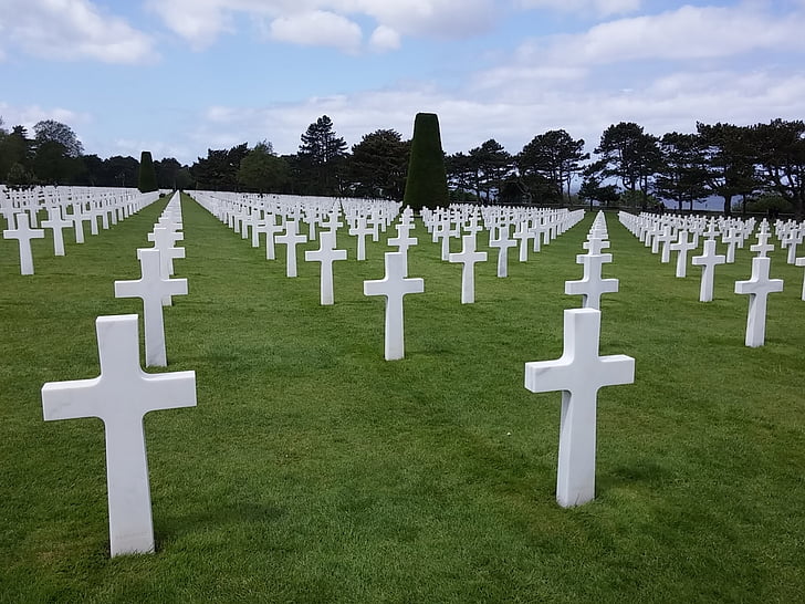 kapos, Normandija, amerikāņi, militāro kapsētu, Francija, sēru, kapu