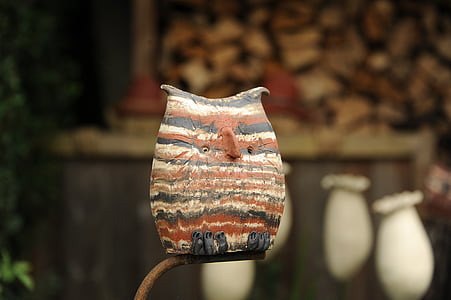 owl, bird, colorful, ceramic, decoration, funny