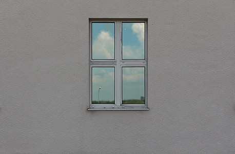 janela, espelhamento, céu, reflexão, reflexo na janela