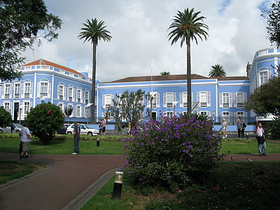 Açores, casa senhorial, azul de casa, Villa, Casa, ponta delgada