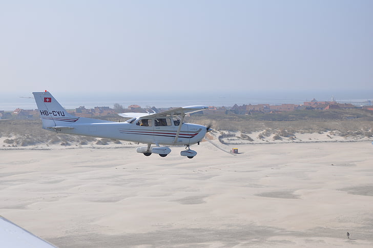fliegen, Cessna, Juist, Borkum, Nordsee, Meer, Strand