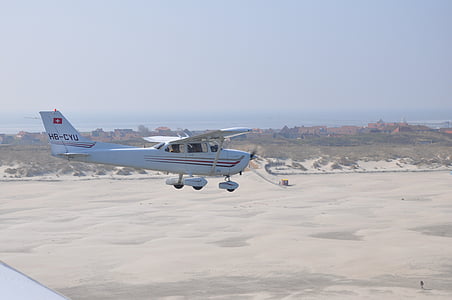 lietať, Cessna, Juist, Borkum, Severné more, more, Beach