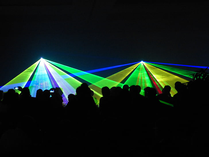 Laser, zeigen, Laser-show, bunte, Farbe, Licht, künstliches Licht