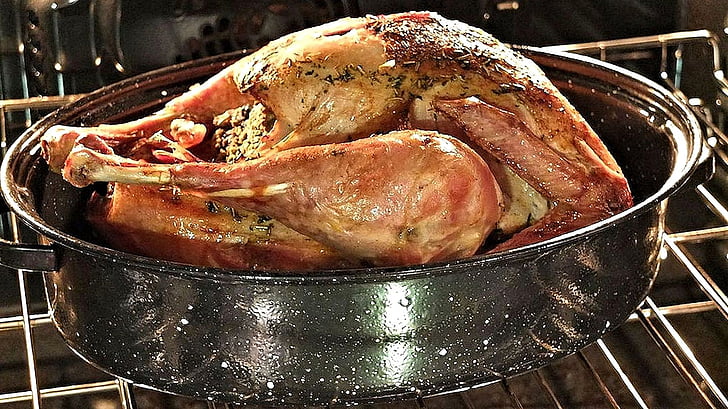 Tyrkia, ovn, stekt, Thanksgiving, mat, kjøtt