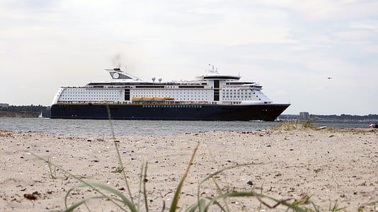 ship, ferry, waterway, baltic sea, sea, water, coast