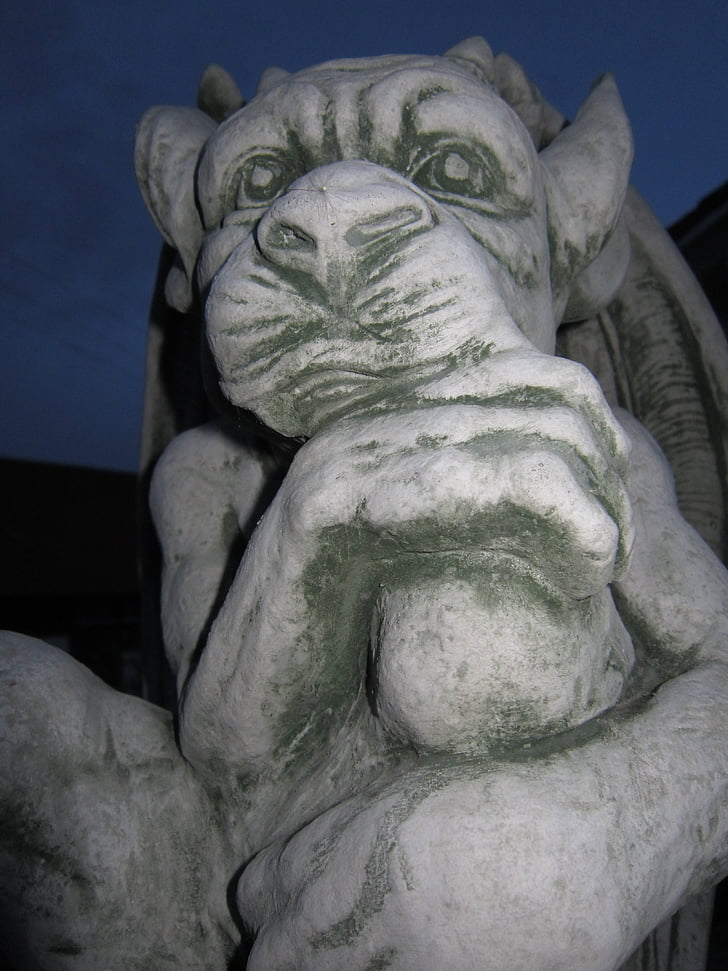 Гаргойл, каменна фигура, митични същества, Градинска скулптура, градината статуя, Статуята
