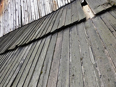the roof of the, boards, cottage, village, damage