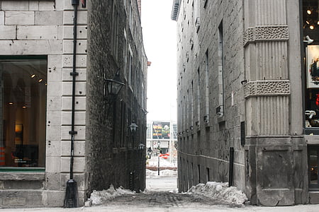 alley, path, city, downtown, montreal, quebec, canada