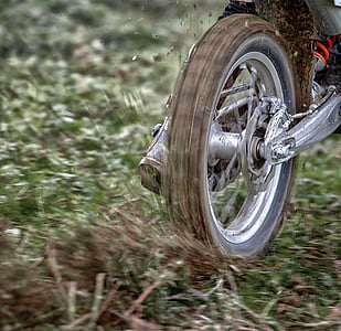 wheel, moto, motocross, rear, mud, race, sideslip