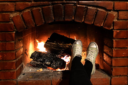 暖炉, 冷静に, フィート, 靴, コンバース