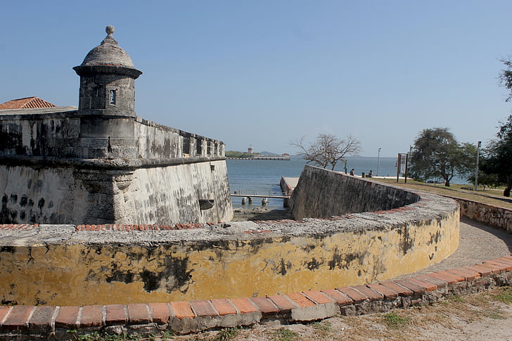 Cartagena, Colombia, sterke militaire, Kasteel san fernando, ommuurde stad, zee, oude