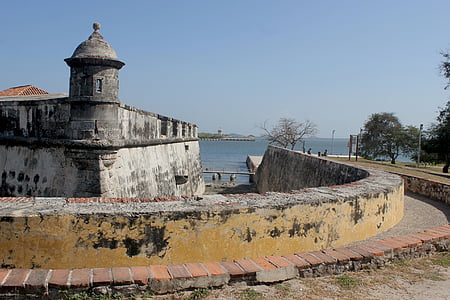 cartagena, colombia, strong military, castle san fernando, walled city, sea, old