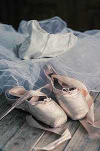 papuče, ples, balet, plesačica, stopala, klasični ples, Visoki kut pogled