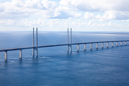 στη γέφυρα του Öresund·, Μάλμο, αδερφέ, Αεροφωτογραφία, Κοπεγχάγη