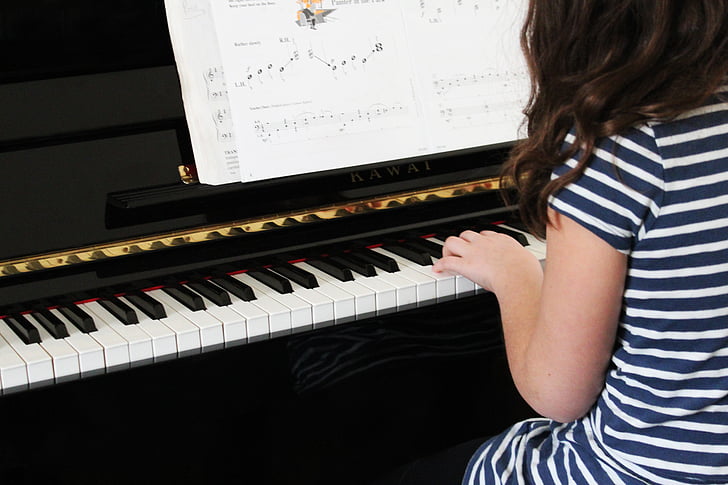 klavir, glasba, dekle, mladi, glasbeni, glasbenik, instrument