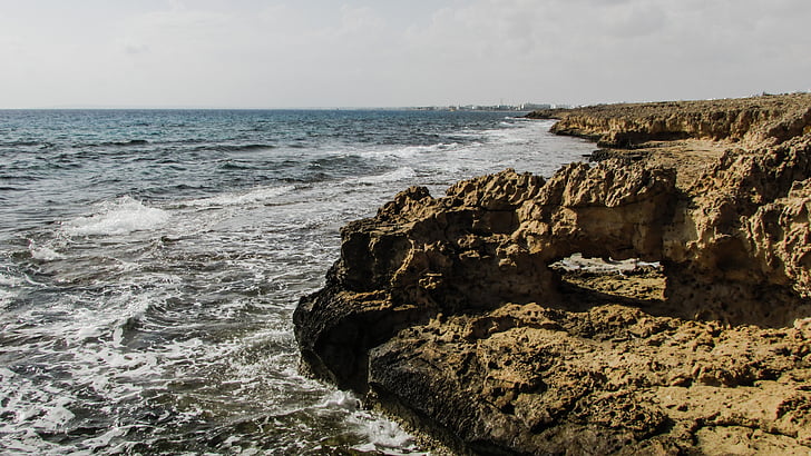 Siprus, Ayia napa, batu, jendela, Pantai, laut, gelombang