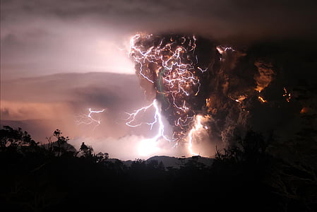 Siła natury, Burza z piorunami, Flash, nastrój, niebo, ciemne, Apokalipsa