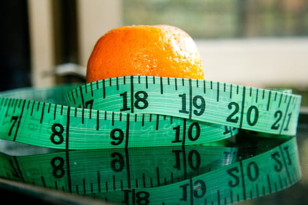 дієта, міра, мірна стрічка, помаранчевий, вимірювання, дієта, тонкий